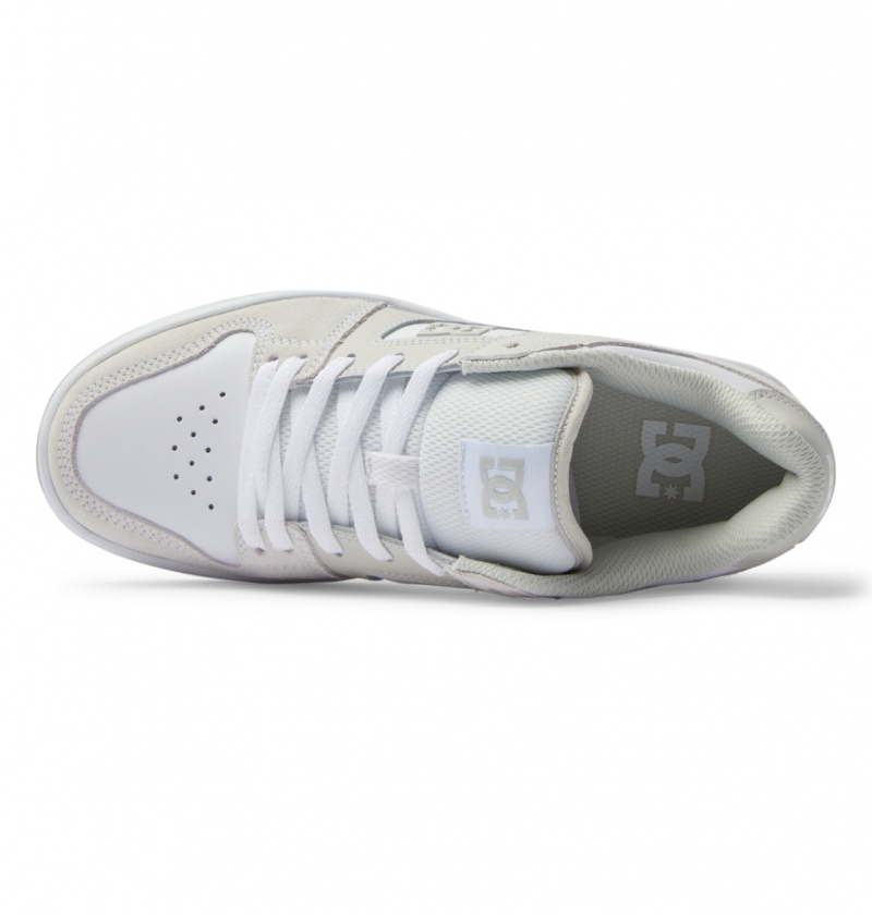 Grey / White DC Shoes Manteca - Leather Shoes | PAGYXE-081