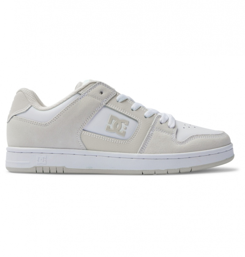 Grey / White DC Shoes Manteca - Leather Shoes | PAGYXE-081