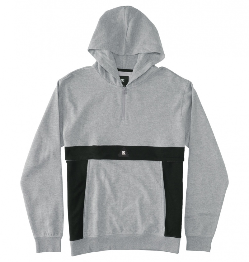 Heather Grey DC Shoes Optics - Zip-Up Hoodie | JDKAGO-293