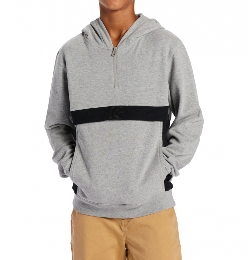 Heather Grey DC Shoes Optics - Zip-Up Hoodie 10-16 | SNCOVW-732