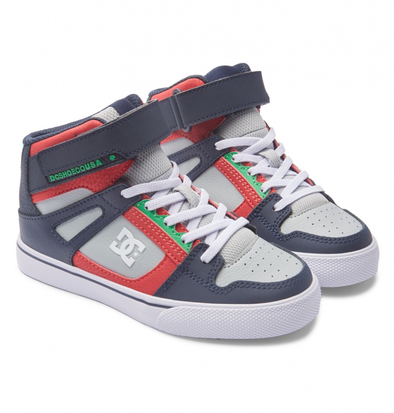 Heather Grey / Navy DC Shoes Pure High-Top EV - High-Top Leather Shoes | ZQNPSV-961