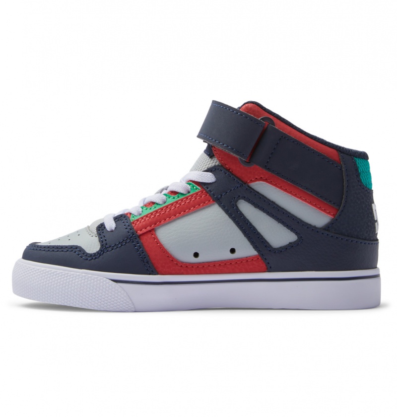 Heather Grey / Navy DC Shoes Pure High-Top EV - High-Top Leather Shoes | ZQNPSV-961