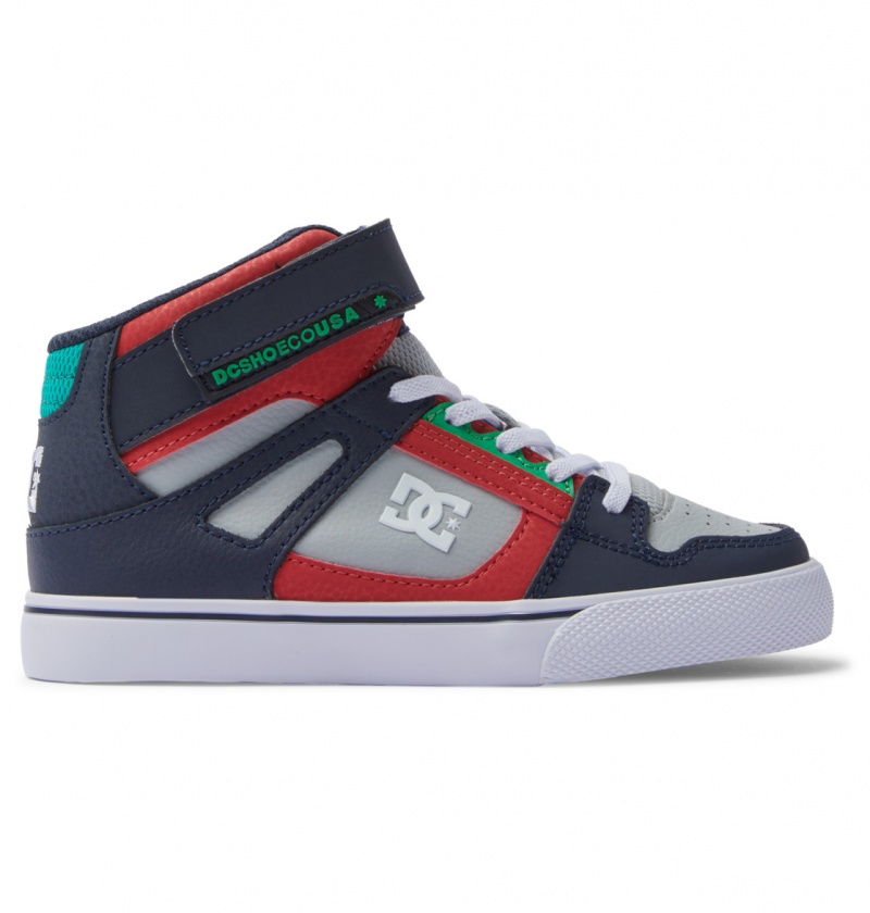 Heather Grey / Navy DC Shoes Pure High-Top EV - High-Top Leather Shoes | ZQNPSV-961