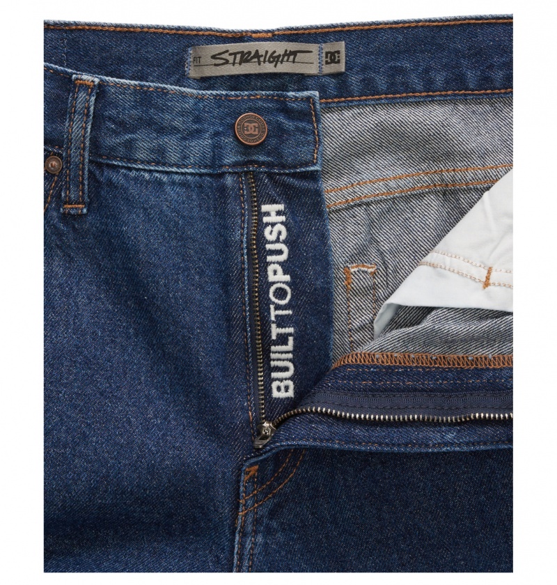 Indigo Dark DC Shoes Worker - Straight Fit Jeans | UFCVKY-391