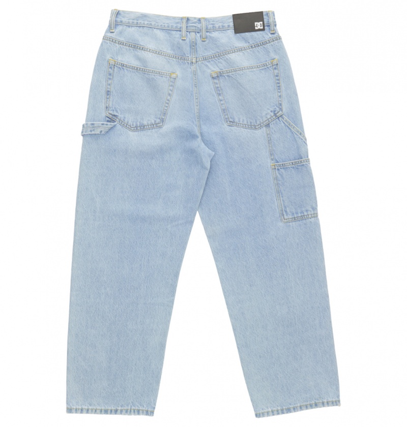 Indigo Light DC Shoes Worker - Baggy Carpenter Jeans | XRPATW-728