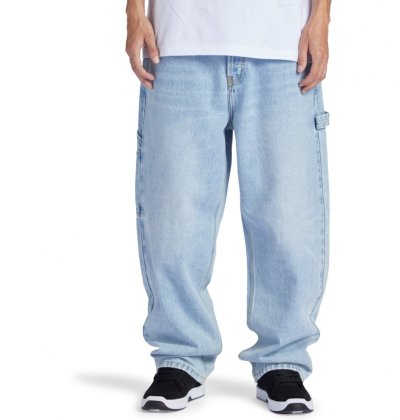 Indigo Light DC Shoes Worker - Baggy Carpenter Jeans | XRPATW-728