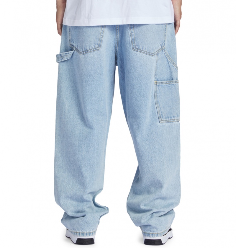 Indigo Light DC Shoes Worker - Baggy Carpenter Jeans | XRPATW-728