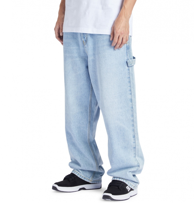 Indigo Light DC Shoes Worker - Baggy Carpenter Jeans | XRPATW-728