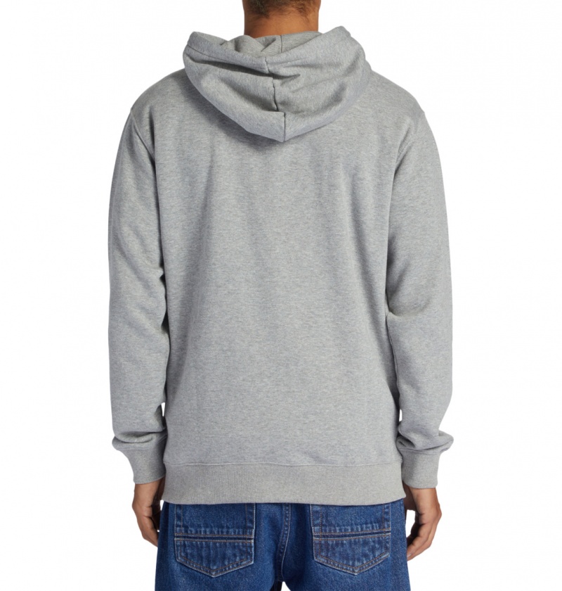 Medium Grey Heather DC Shoes Baseline - Zip-Up Hoodie | ABKZPM-970