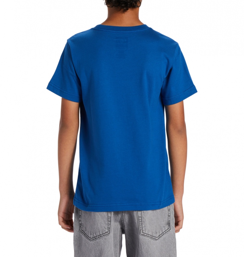 Nautical Blue DC Shoes On The Grind - T-Shirt 10-16 | FJKWIO-783