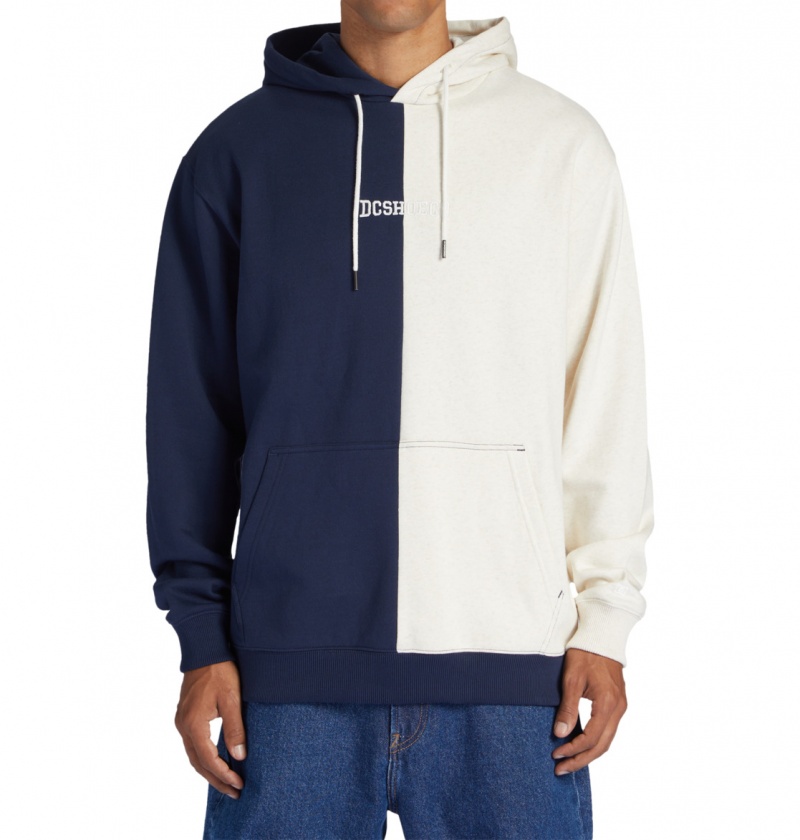 Navy Blazer / Oat Heather DC Shoes Baseline Ph - Hoodie | RXGJDP-906