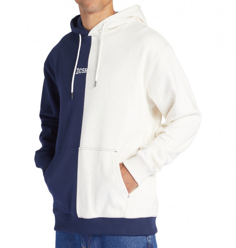 Navy Blazer / Oat Heather DC Shoes Baseline Ph - Hoodie | RXGJDP-906