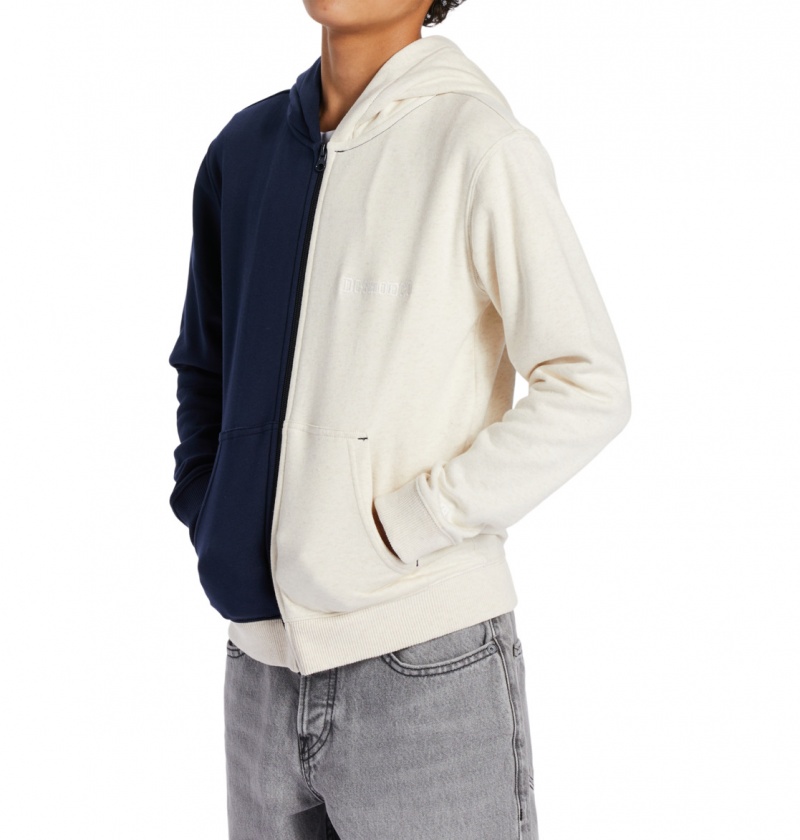 Navy Blazer / Oat Heather DC Shoes Baseline - Zip-Up Hoodie 10-16 | ZPIFXD-921