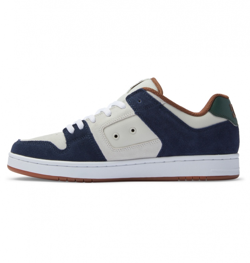 Navy / Khaki DC Shoes Manteca S - Leather Skate Shoes | ECLUJD-704