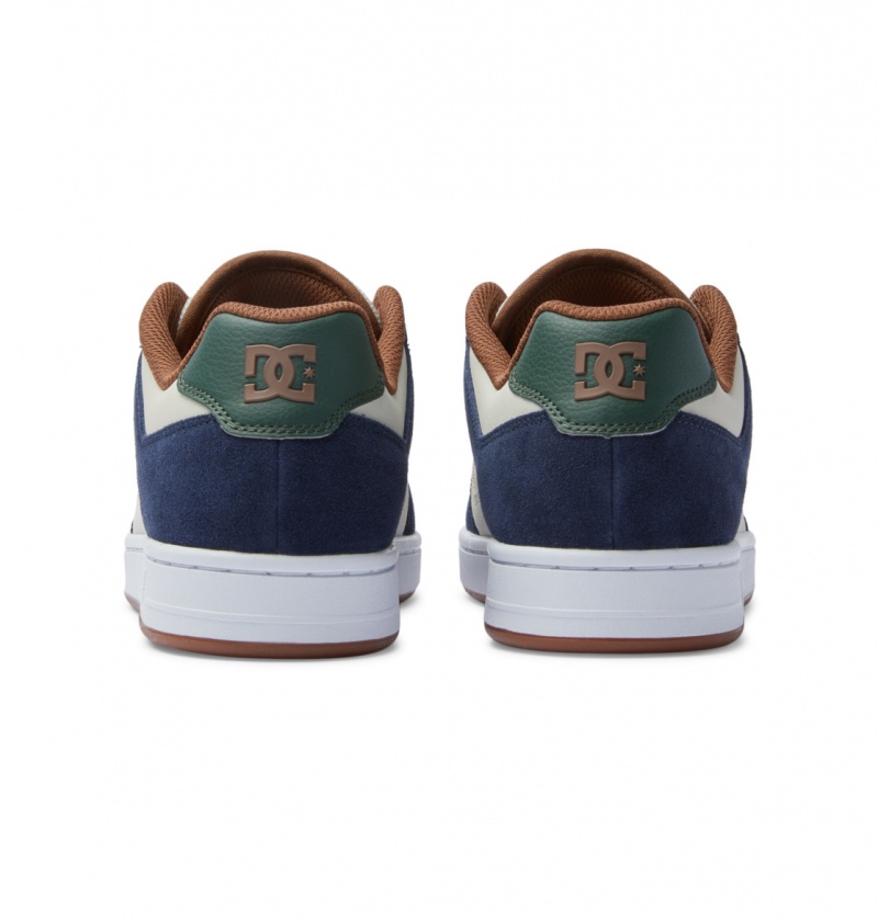 Navy / Khaki DC Shoes Manteca S - Leather Skate Shoes | ECLUJD-704