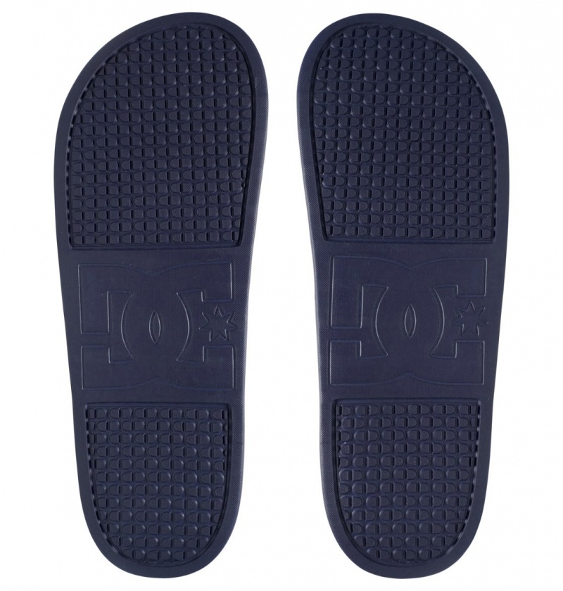 Navy / Red DC Shoes DC Slide - Slider Sandals | CPGKXY-174