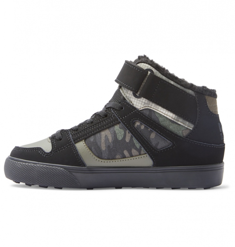 Olive Camouflage DC Shoes Pure High WNT - Winter High-Top Boots | RTDEWI-097