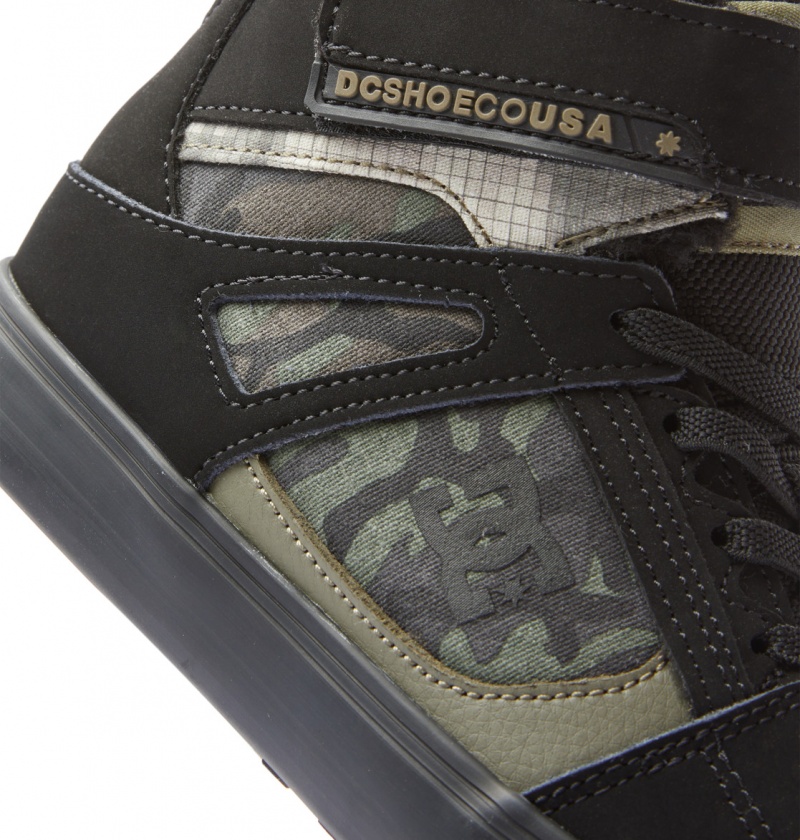 Olive Camouflage DC Shoes Pure High WNT - Winter High-Top Boots | RTDEWI-097