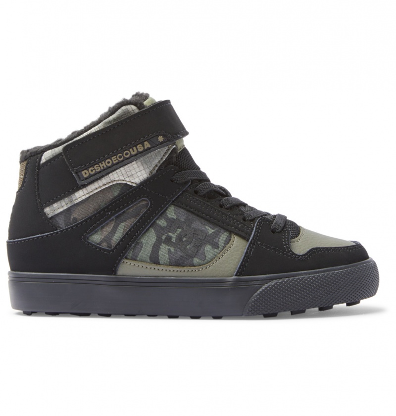 Olive Camouflage DC Shoes Pure High WNT - Winter High-Top Boots | RTDEWI-097