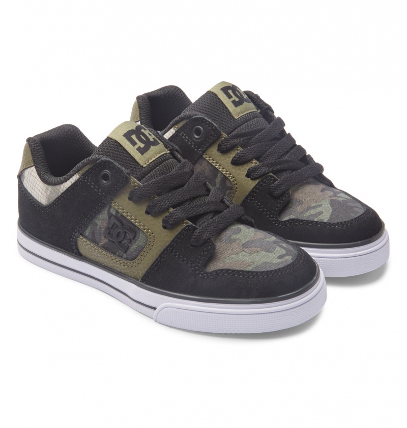 Olive Camouflage DC Shoes Pure - Leather Shoes | PIUTKQ-175