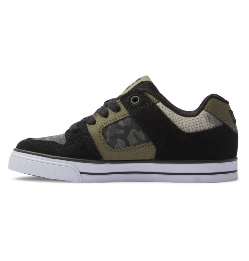 Olive Camouflage DC Shoes Pure - Leather Shoes | PIUTKQ-175