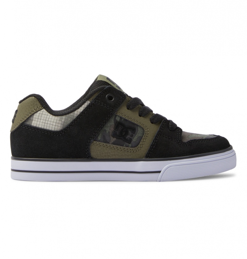 Olive Camouflage DC Shoes Pure - Leather Shoes | PIUTKQ-175