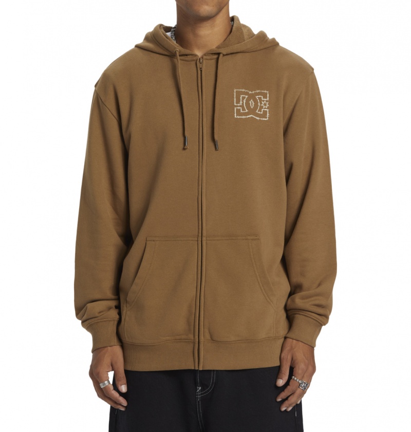 Otter DC Shoes DC Zig Zag - Zip-Up Hoodie | WSBEOZ-631