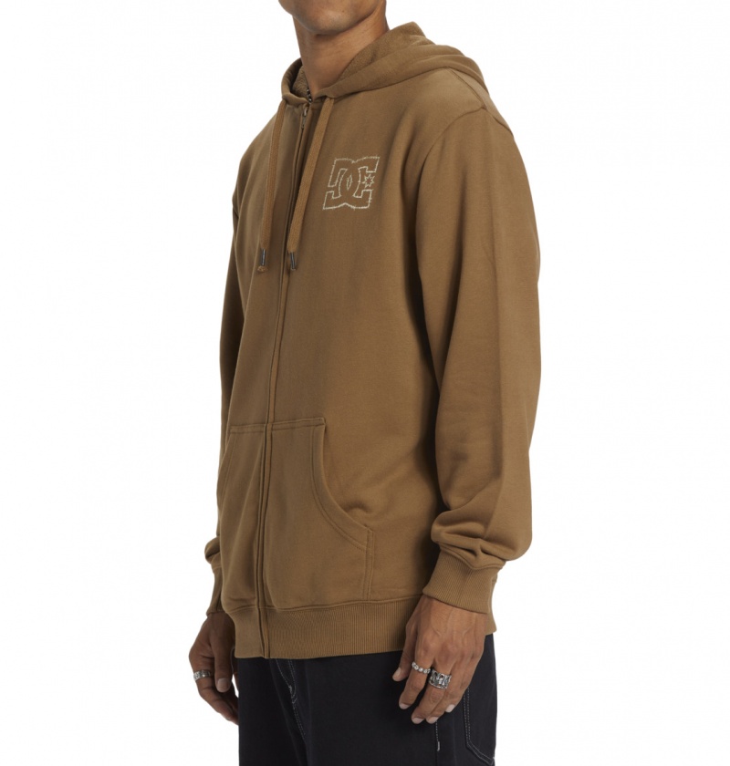 Otter DC Shoes DC Zig Zag - Zip-Up Hoodie | WSBEOZ-631