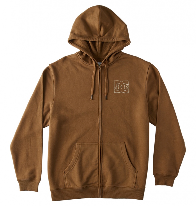 Otter DC Shoes DC Zig Zag - Zip-Up Hoodie | WSBEOZ-631