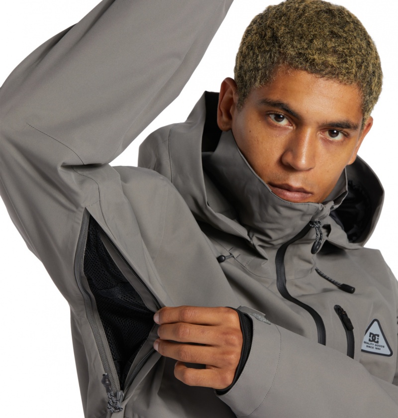 Pewter DC Shoes Basis 30K - Technical Snow Jacket | QXDZOR-273