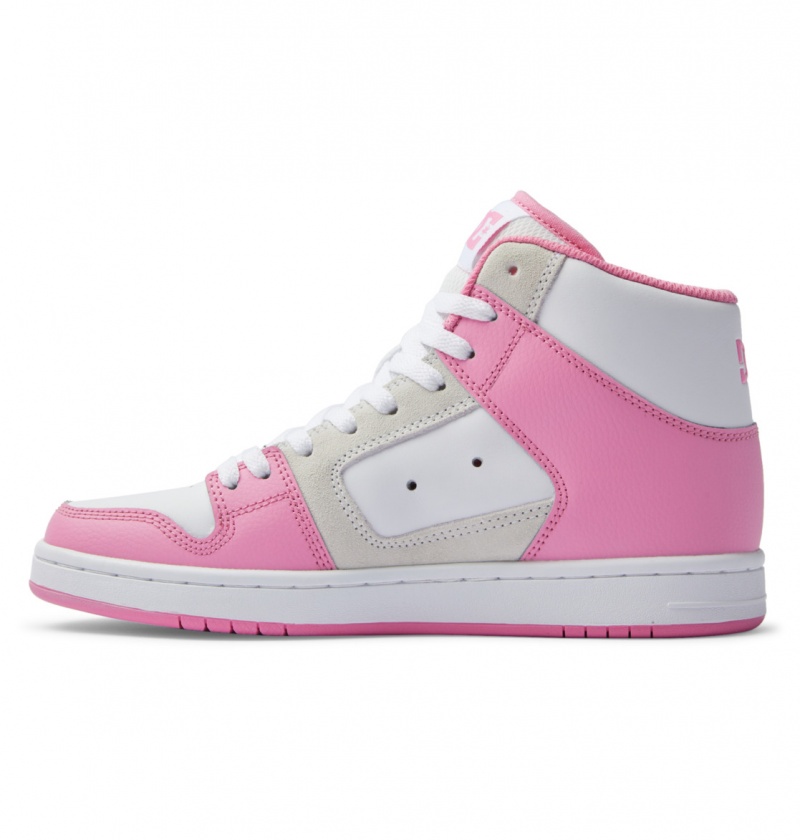 Pink / White DC Shoes Manteca 4 Hi - High-Top Leather Shoes | EXIFOC-320