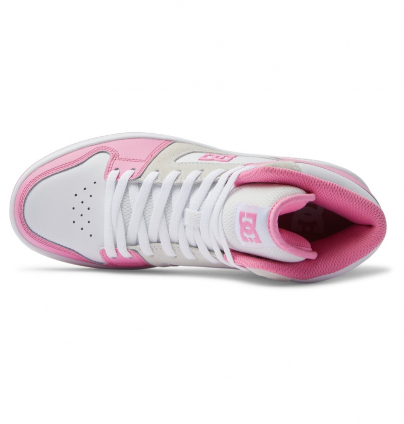 Pink / White DC Shoes Manteca 4 Hi - High-Top Leather Shoes | EXIFOC-320