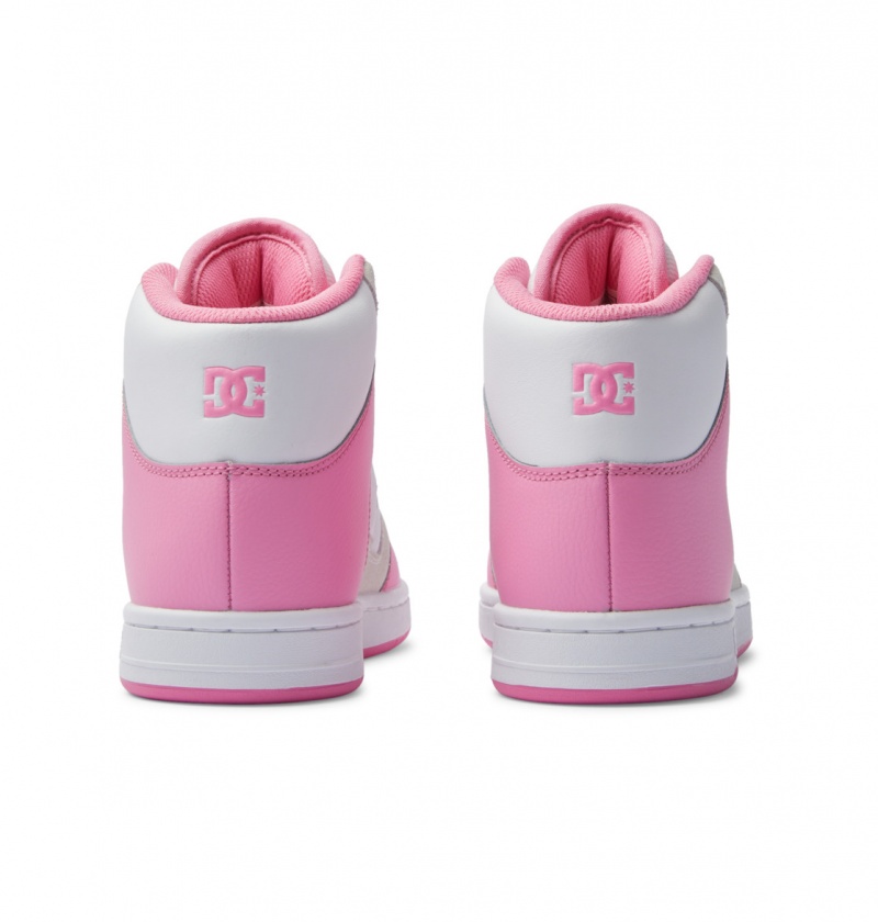 Pink / White DC Shoes Manteca 4 Hi - High-Top Leather Shoes | EXIFOC-320