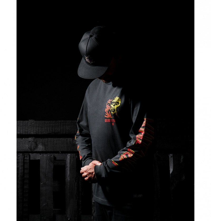 Pirate Black DC Shoes Slayer Seasons - Long Sleeve Top | OUFBAD-869