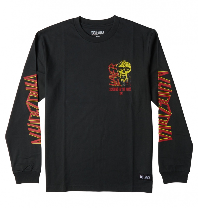 Pirate Black DC Shoes Slayer Seasons - Long Sleeve Top | OUFBAD-869