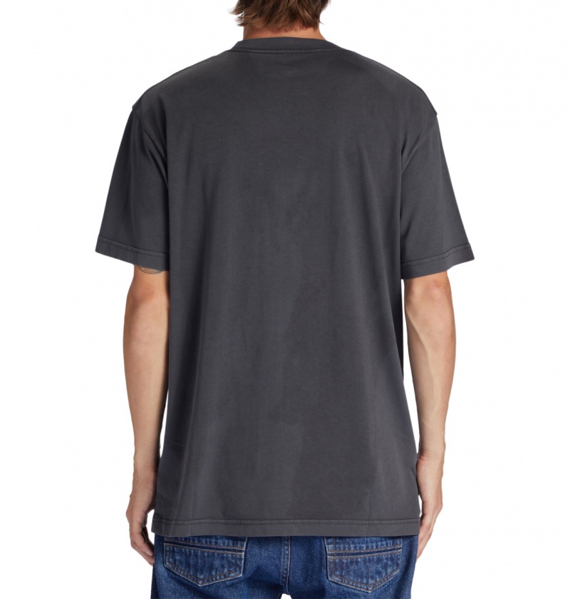 Pirate Black Enzyme Wash DC Shoes Tuition - T-Shirt | CXGRSW-635