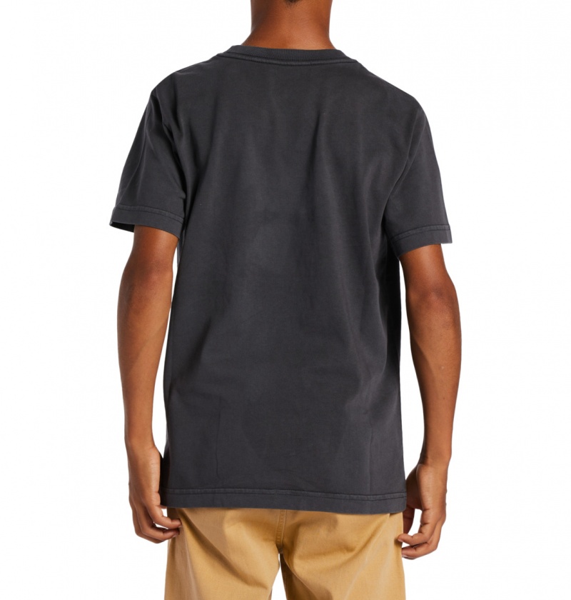 Pirate Black Enzyme Wash DC Shoes Tuition - T-Shirt 10-16 | GDAIXJ-062