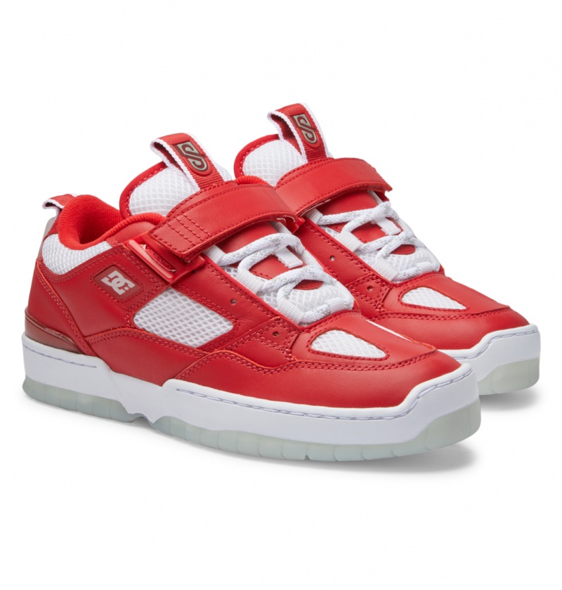 Red / White DC Shoes Js 1 - Leather Shoes | NGXPEK-239