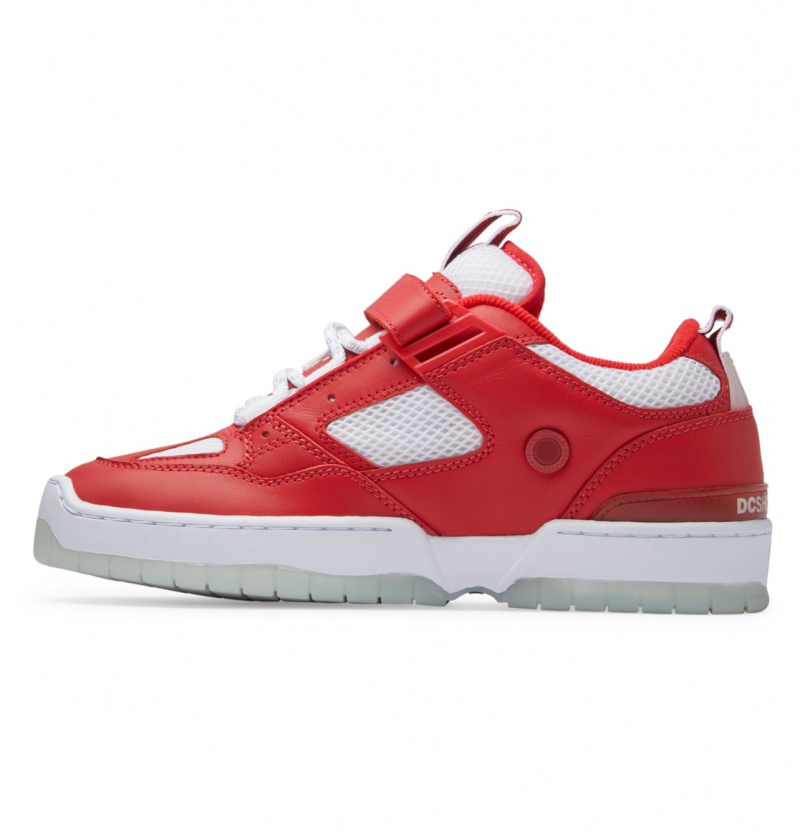 Red / White DC Shoes Js 1 - Leather Shoes | NGXPEK-239