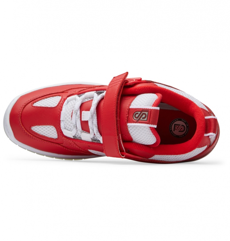 Red / White DC Shoes Js 1 - Leather Shoes | NGXPEK-239