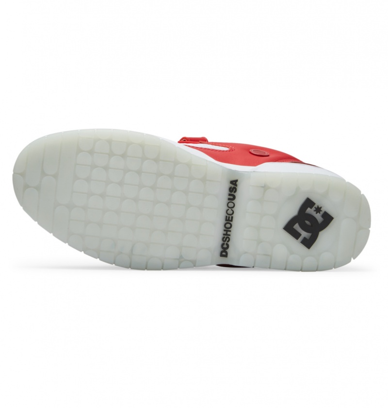 Red / White DC Shoes Js 1 - Leather Shoes | NGXPEK-239