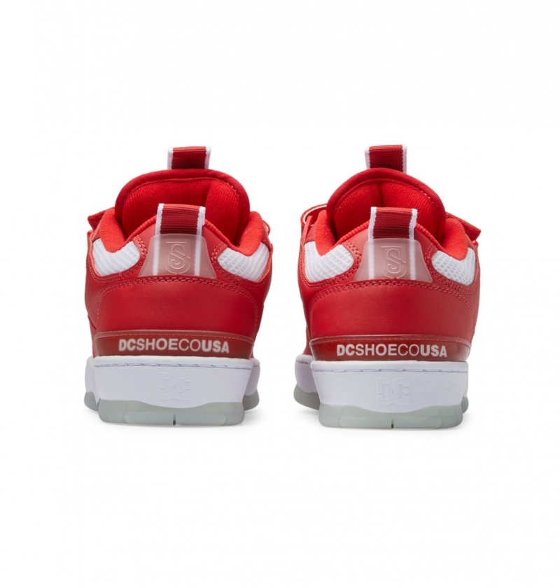 Red / White DC Shoes Js 1 - Leather Shoes | NGXPEK-239