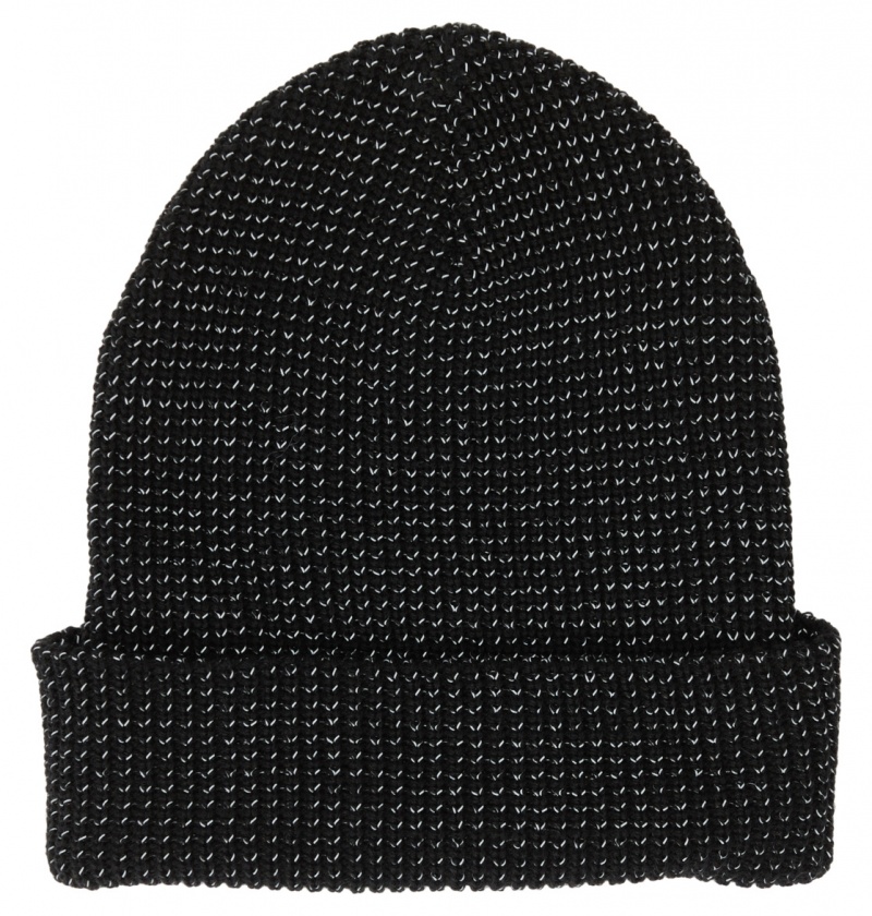 Reflective Black DC Shoes Sight - Beanie | DNXEMZ-534