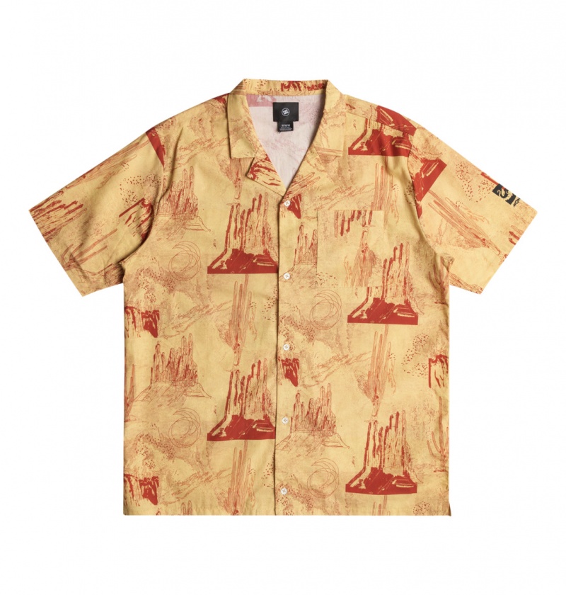 Tender Yellow DC Shoes x Monegros - Short Sleeve Shirt | ICPFQY-369