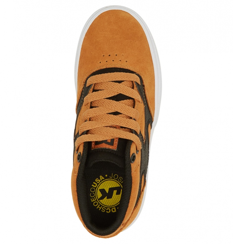 Wheat / Black DC Shoes Kalis Vulc - Mid-Top Leather Shoes | JFPVSU-627