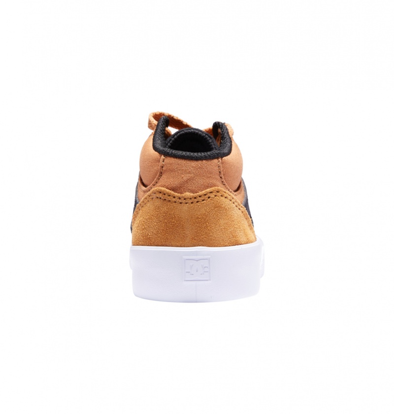 Wheat / Black DC Shoes Kalis Vulc - Mid-Top Leather Shoes | JFPVSU-627