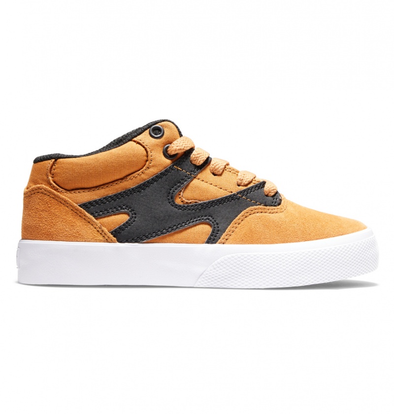 Wheat / Black DC Shoes Kalis Vulc - Mid-Top Leather Shoes | JFPVSU-627