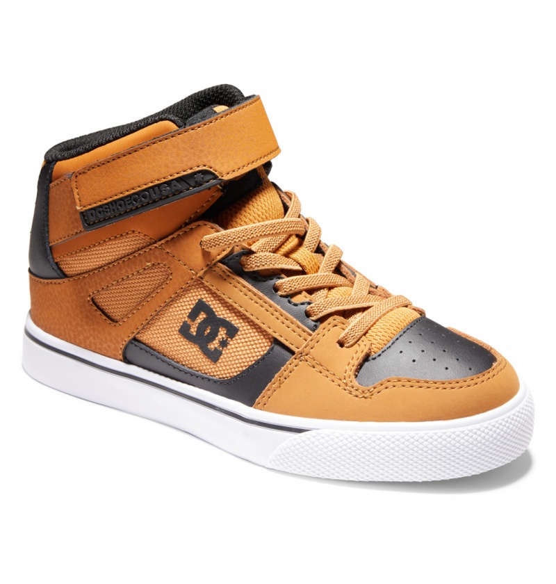 Wheat / Black DC Shoes Pure High-Top EV - High-Top Leather Shoes | YCPXWO-617