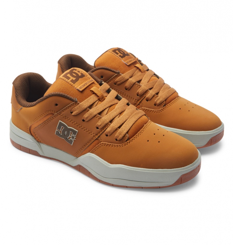 Wheat / Dk Chocolate DC Shoes Central - Leather Shoes | FGMYAO-291