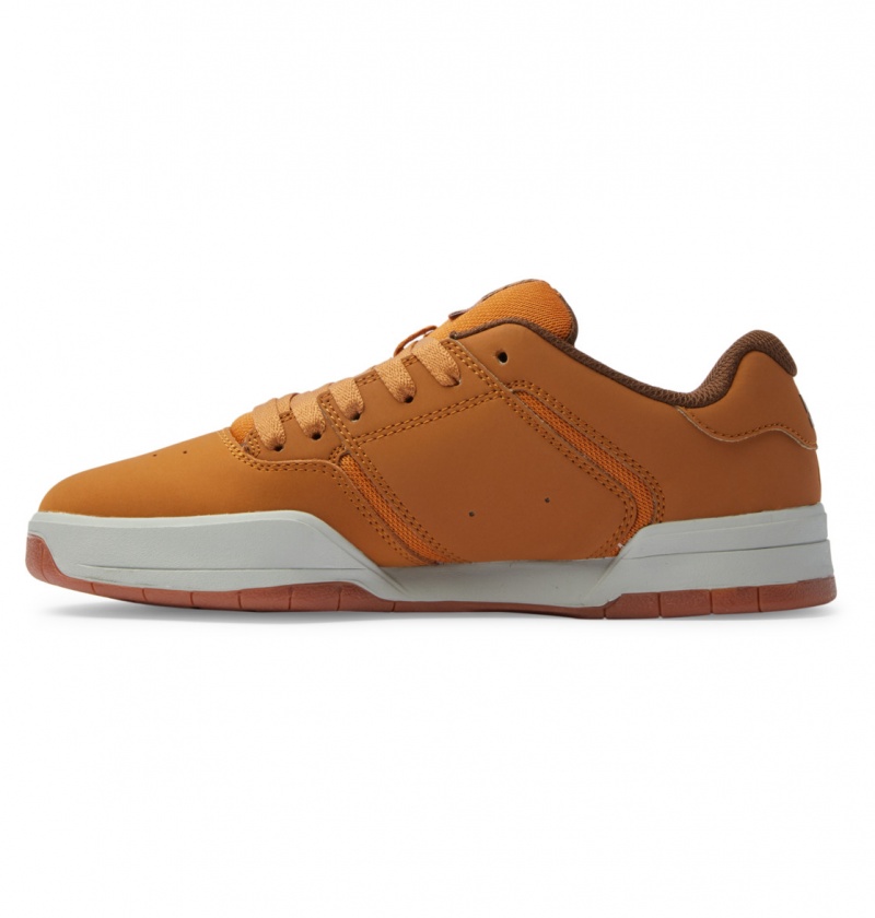 Wheat / Dk Chocolate DC Shoes Central - Leather Shoes | FGMYAO-291